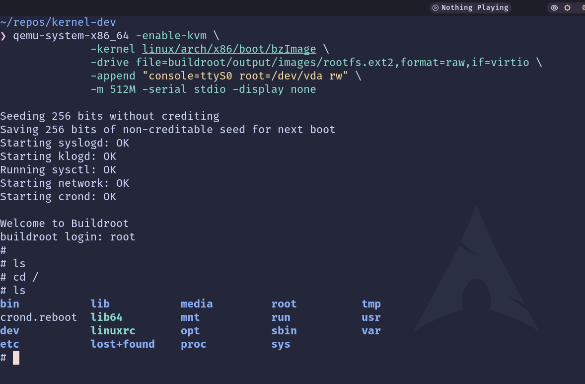 Custom Kernel Running