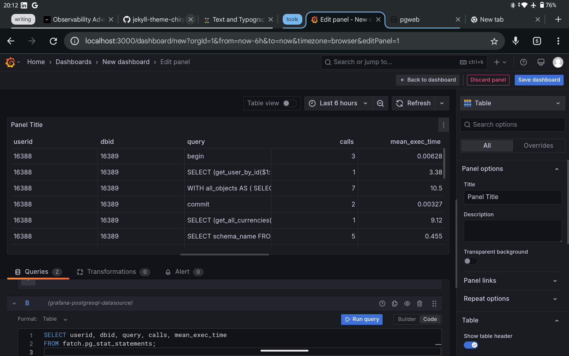 table view screenshot